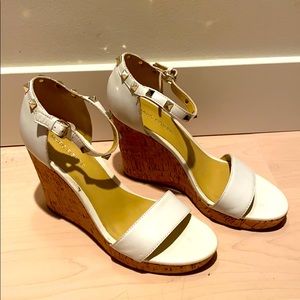 Gold stud white platform 8 1/2